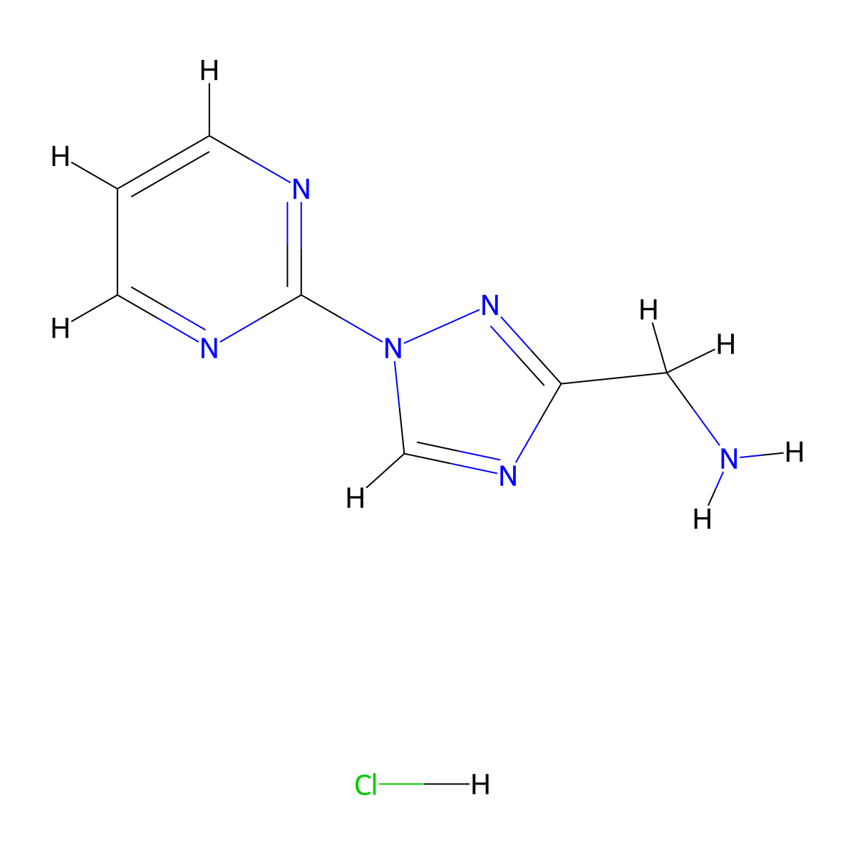 1-[1-(pyrimidin-2-yl)-1H-1,2,4-triazol-3-yl]methanamine hydrochloride molecular structure, CAS 2913244-01-4