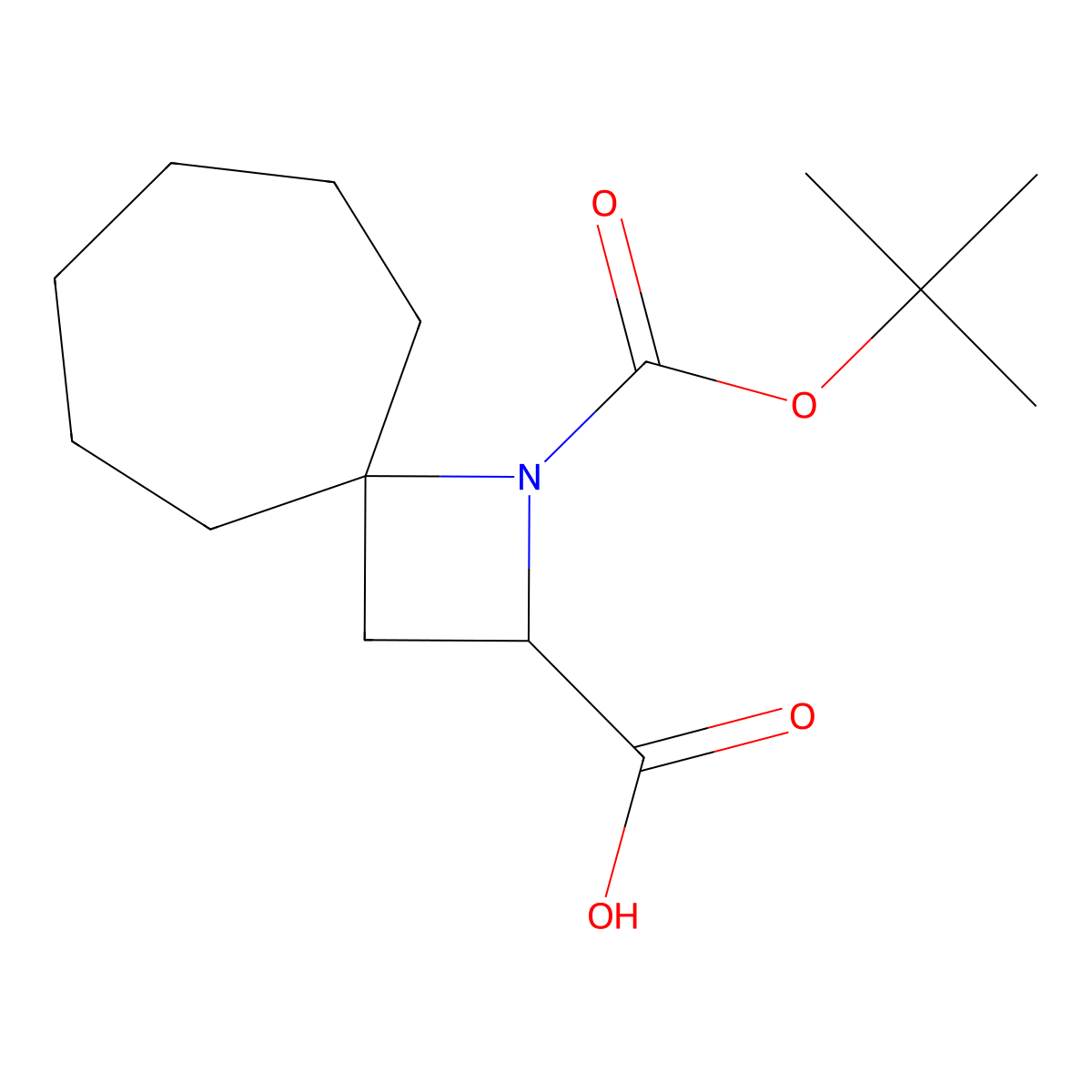 1-[(Tert-butoxy)carbonyl]-1-azaspiro[3.6]decane-2-carboxylic acid molecular structure, CAS 2913244-03-6
