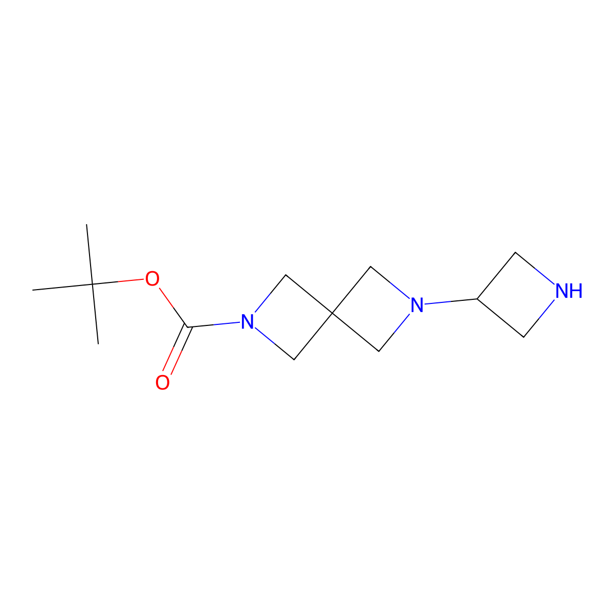 Tert-butyl 6-(azetidin-3-yl)-2,6-diazaspiro[3.3]heptane-2-carboxylate molecular structure, CAS 2913244-04-7