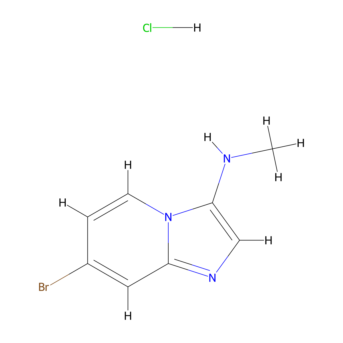 7-bromo-N-methylimidazo[1,2-a]pyridin-3-amine hydrochloride molecular structure, CAS 2913244-08-1