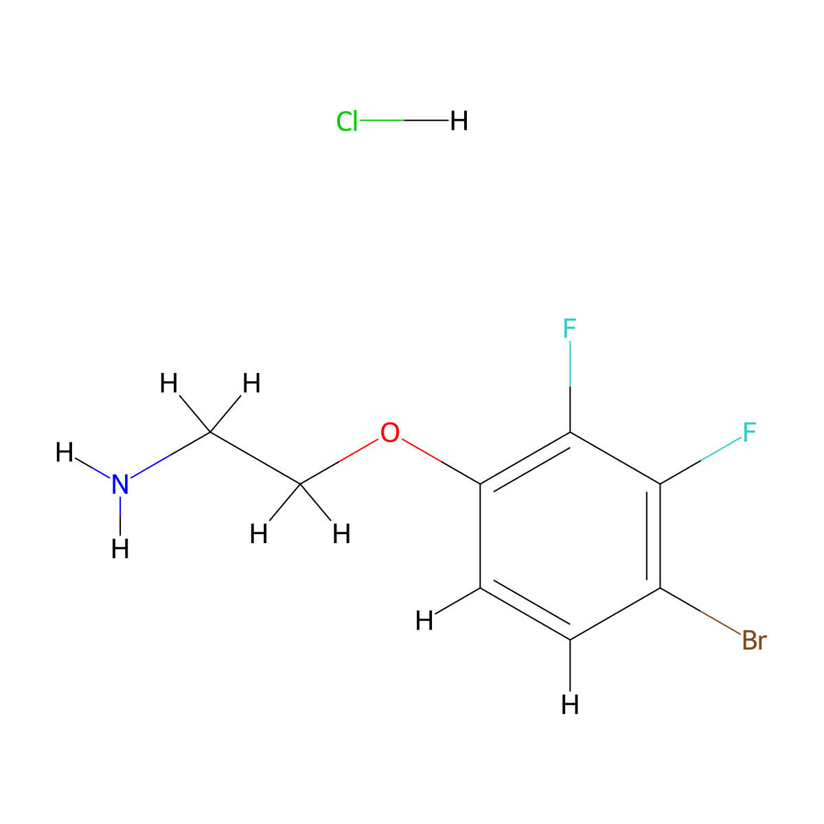2-(4-Bromo-2,3-difluorophenoxy)ethan-1-amine hydrochloride molecular structure, CAS 2913244-12-7