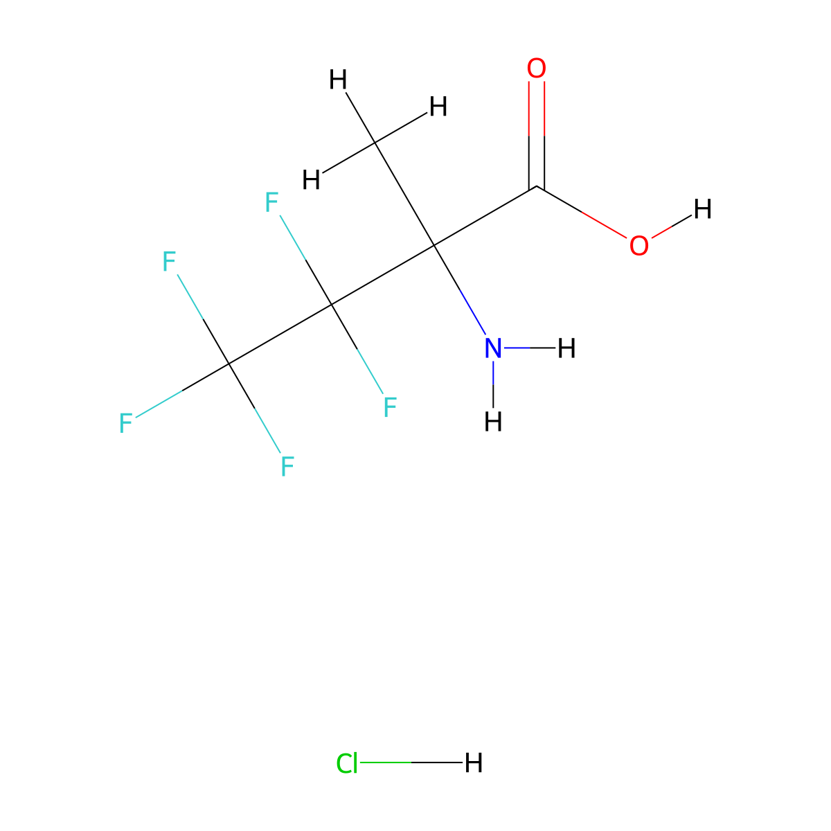 2-Amino-3,3,4,4,4-pentafluoro-2-methylbutanoic acid hydrochloride molecular structure, CAS 2913244-13-8