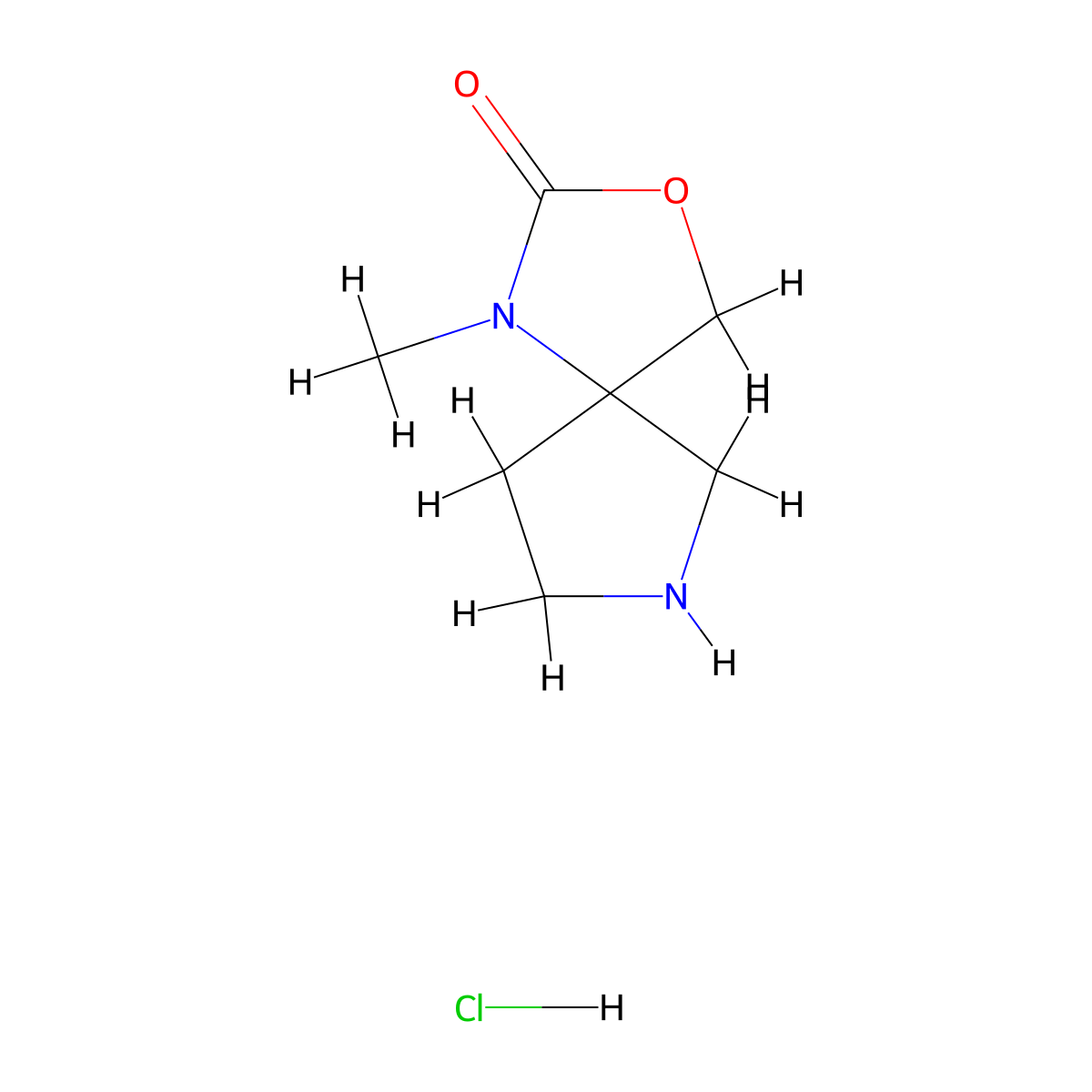 1-Methyl-3-oxa-1,7-diazaspiro[4.4]nonan-2-one hydrochloride molecular structure, CAS 2913244-14-9