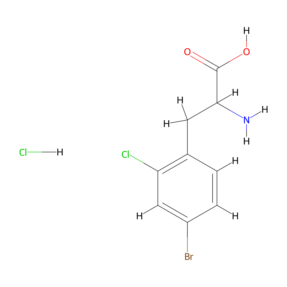 2-Amino-3-(4-bromo-2-chlorophenyl)propanoicacidhydrochloride molecular structure, CAS 2913244-18-3