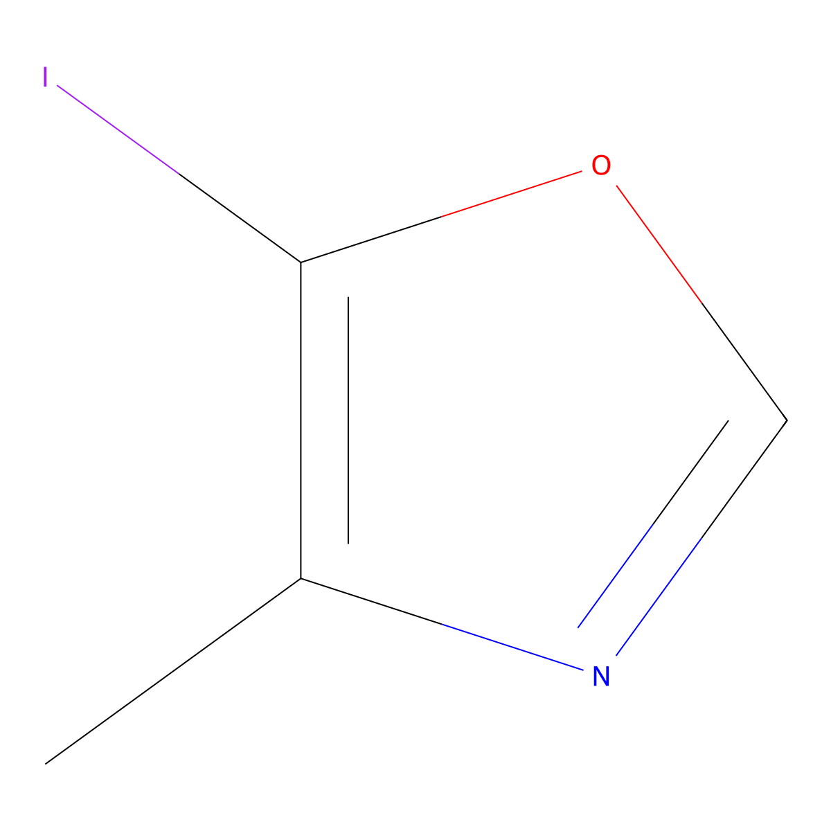 5-Iodo-4-methyl-1,3-oxazole molecular structure, CAS 2913244-19-4