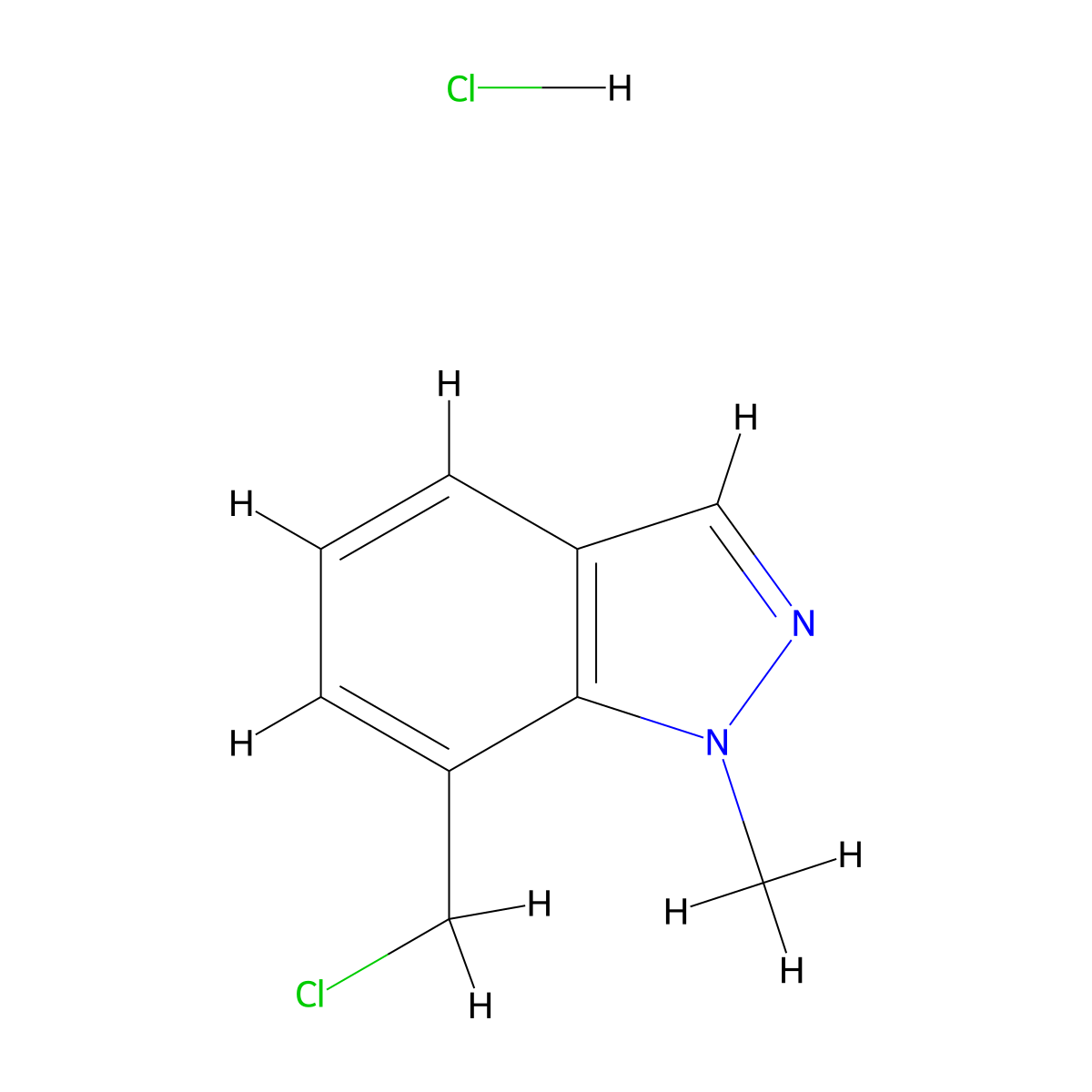 7-(chloromethyl)-1-methyl-1H-indazole hydrochloride molecular structure, CAS 2913244-27-4