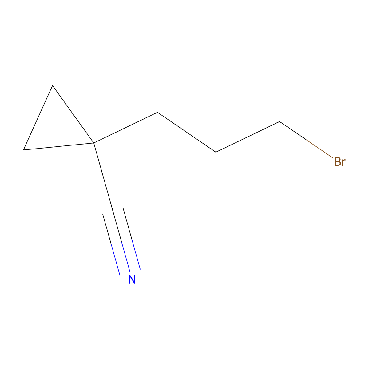 1-(3-Bromopropyl)cyclopropane-1-carbonitrile molecular structure, CAS 2913244-29-6