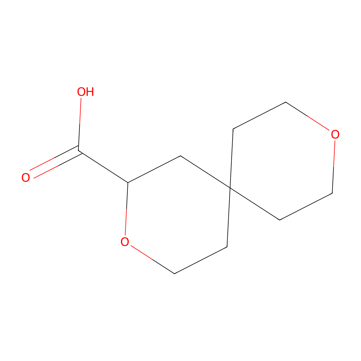 3,9-Dioxaspiro[5.5]undecane-2-carboxylic acid molecular structure, CAS 2913244-34-3