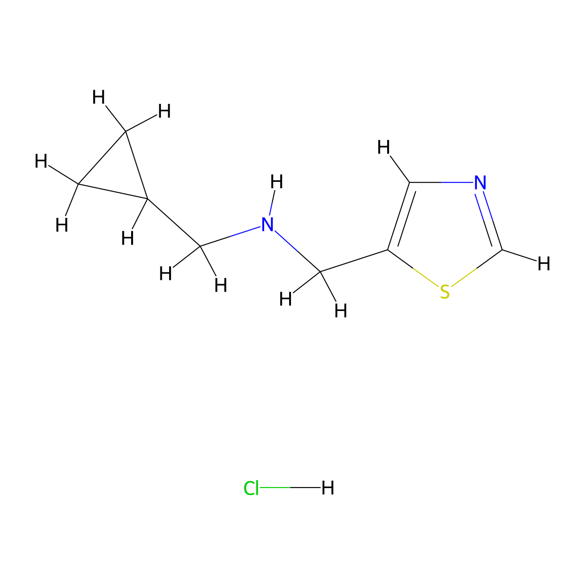 (Cyclopropylmethyl)[(1,3-thiazol-5-yl)methyl]aminehydrochloride molecular structure, CAS 2913244-39-8
