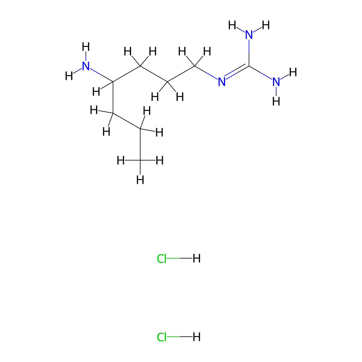 N''-(4-aminoheptyl)guanidine dihydrochloride molecular structure, CAS 2913244-43-4
