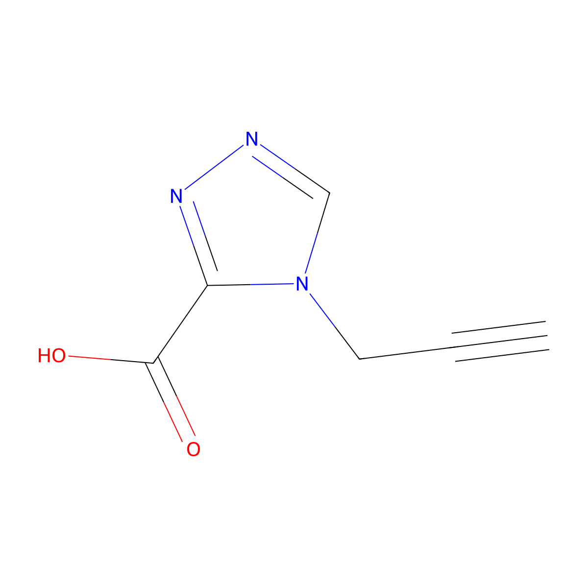 4-(prop-2-yn-1-yl)-4H-1,2,4-triazole-3-carboxylic acid molecular structure, CAS 2913244-45-6