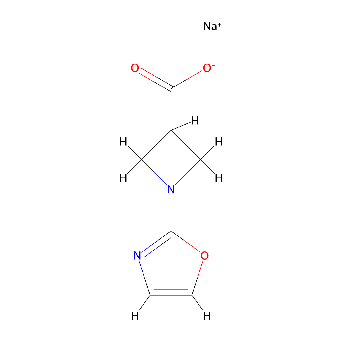 Sodium 1-(1,3-oxazol-2-yl)azetidine-3-carboxylate molecular structure, CAS 2913244-57-0
