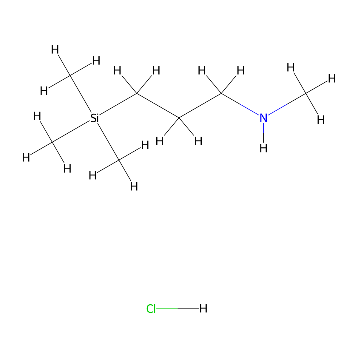 Methyl[3-(trimethylsilyl)propyl]amine hydrochloride molecular structure, CAS 2913244-61-6