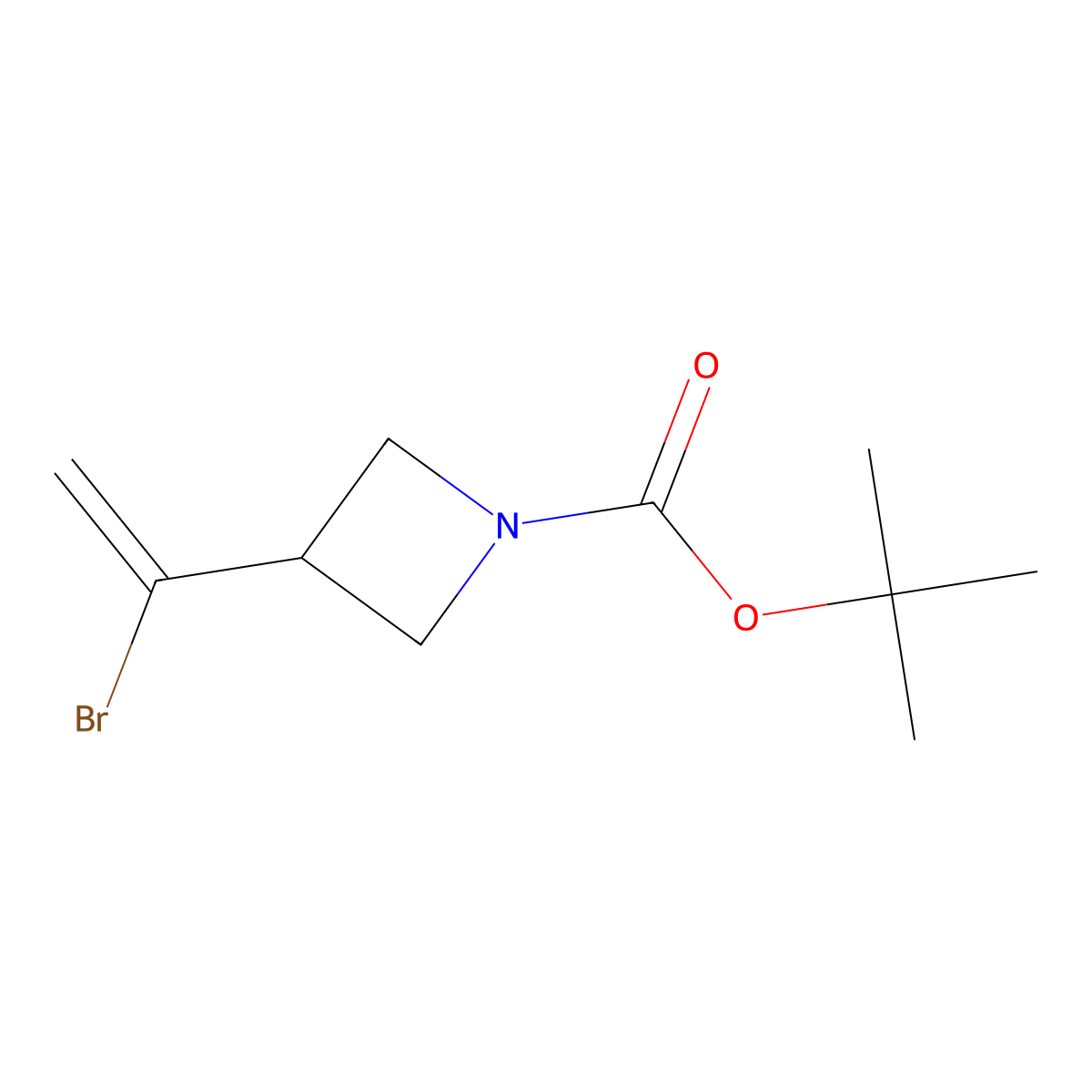 Tert-butyl 3-(1-bromoethenyl)azetidine-1-carboxylate molecular structure, CAS 2913244-62-7
