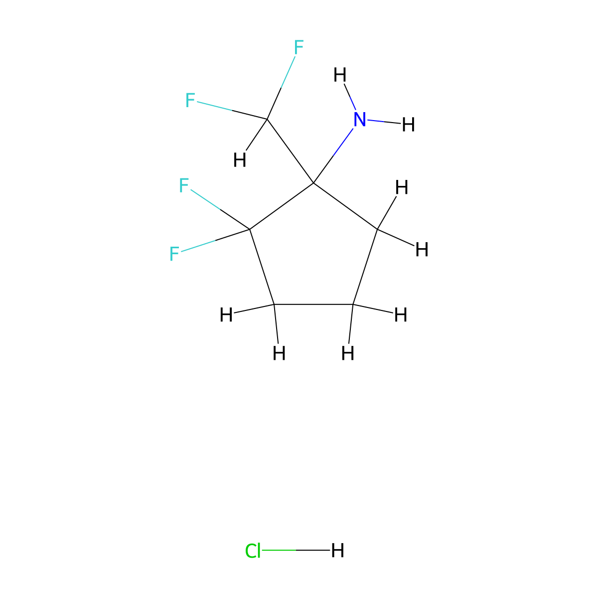 1-(Difluoromethyl)-2,2-difluorocyclopentan-1-aminehydrochloride molecular structure, CAS 2913244-63-8