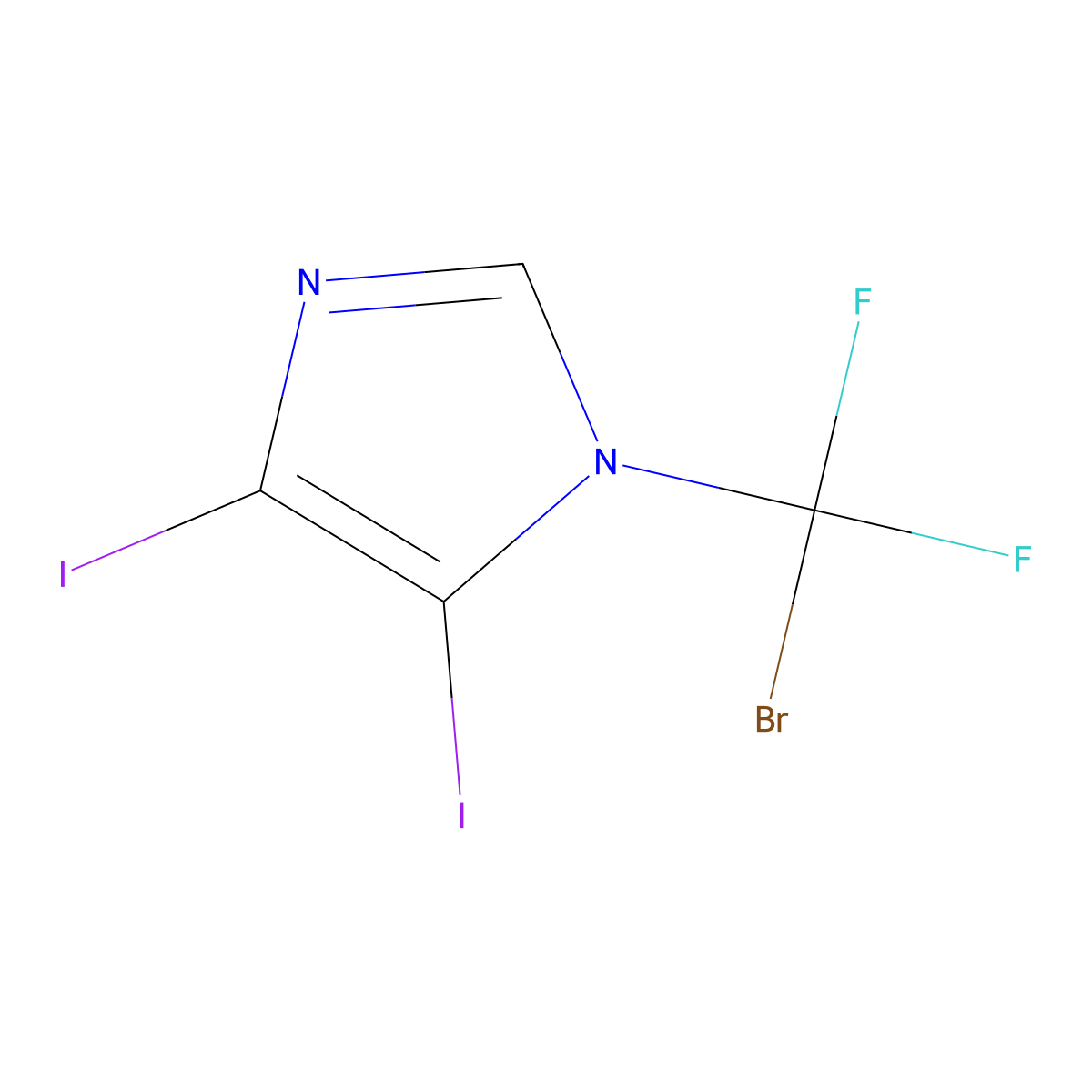 1-(bromodifluoromethyl)-4,5-diiodo-1H-imidazole molecular structure, CAS 2913244-78-5