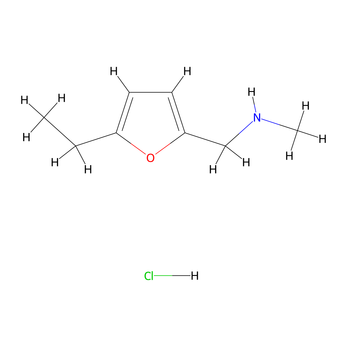 [(5-Ethylfuran-2-yl)methyl](methyl)amine hydrochloride molecular structure, CAS 2913244-82-1