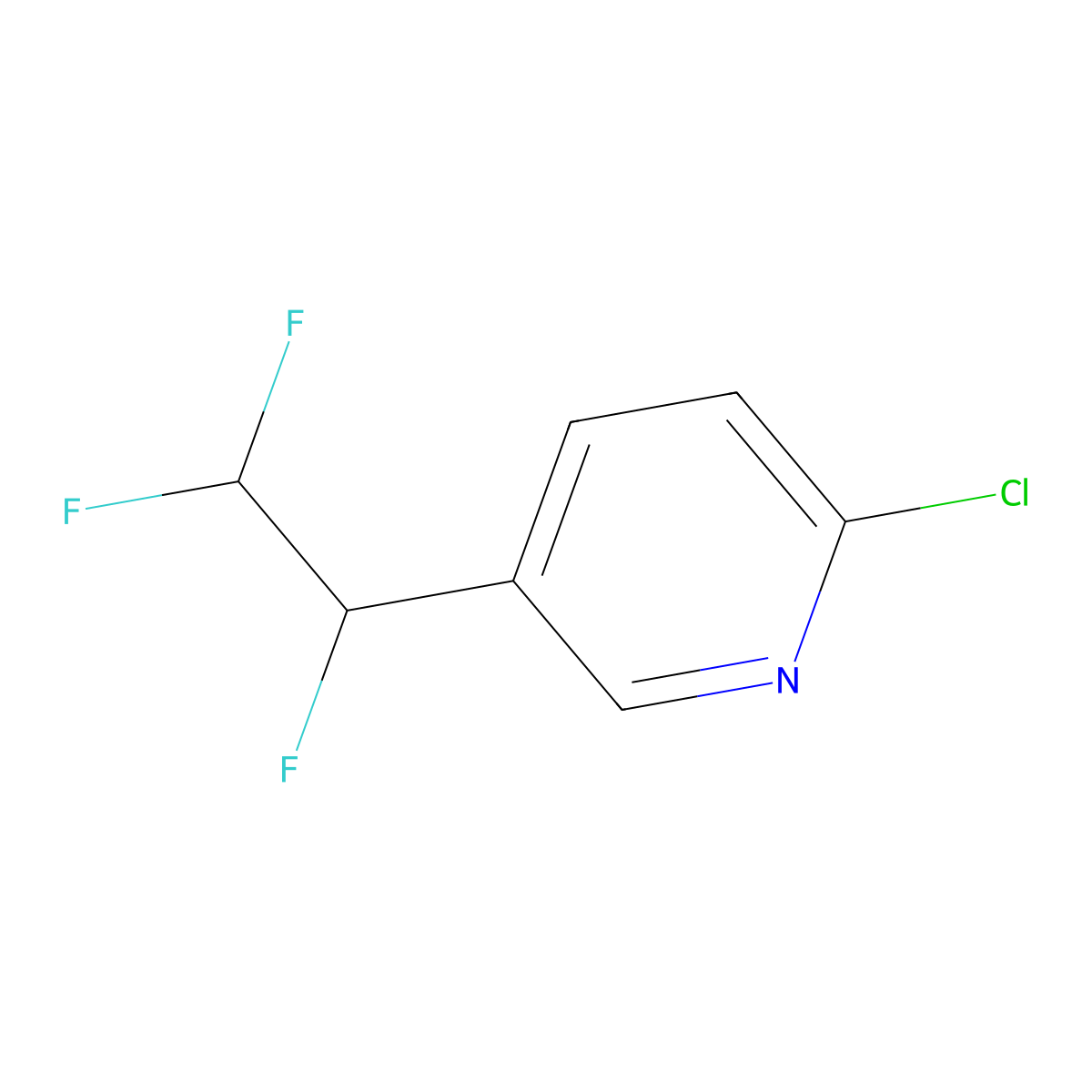 2-Chloro-5-(1,2,2-trifluoroethyl)pyridine molecular structure, CAS 2913244-85-4