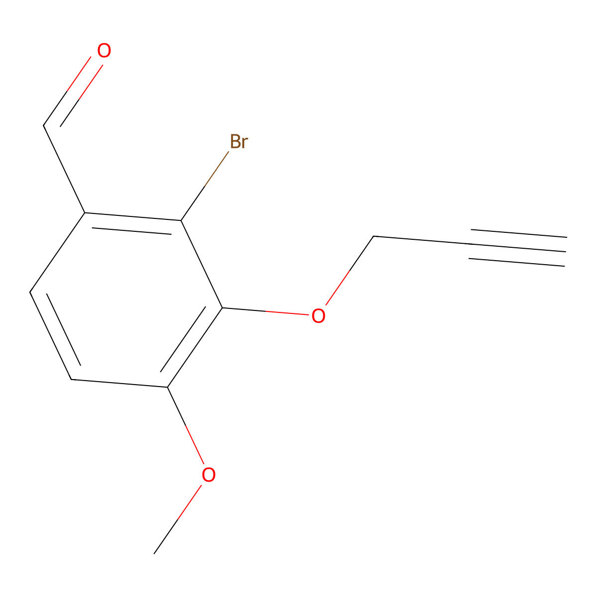 2-Bromo-4-methoxy-3-(prop-2-yn-1-yloxy)benzaldehyde molecular structure, CAS 2913244-92-3