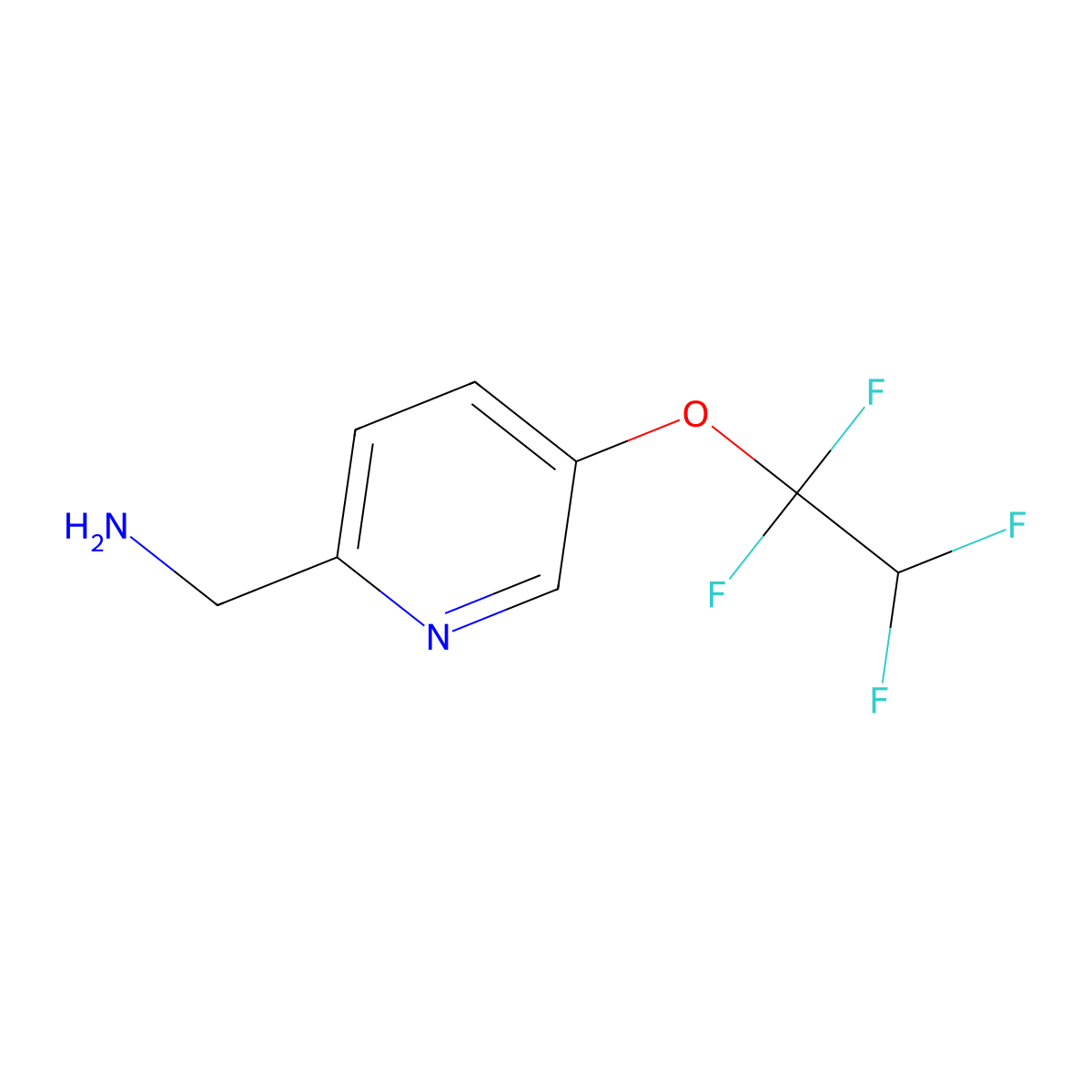 1-[5-(1,1,2,2-Tetrafluoroethoxy)pyridin-2-yl]methanamine molecular structure, CAS 2913244-95-6