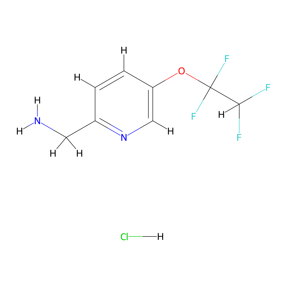 1-[5-(1,1,2,2-Tetrafluoroethoxy)pyridin-2-yl]methanamine hydrochloride molecular structure, CAS 2913244-96-7