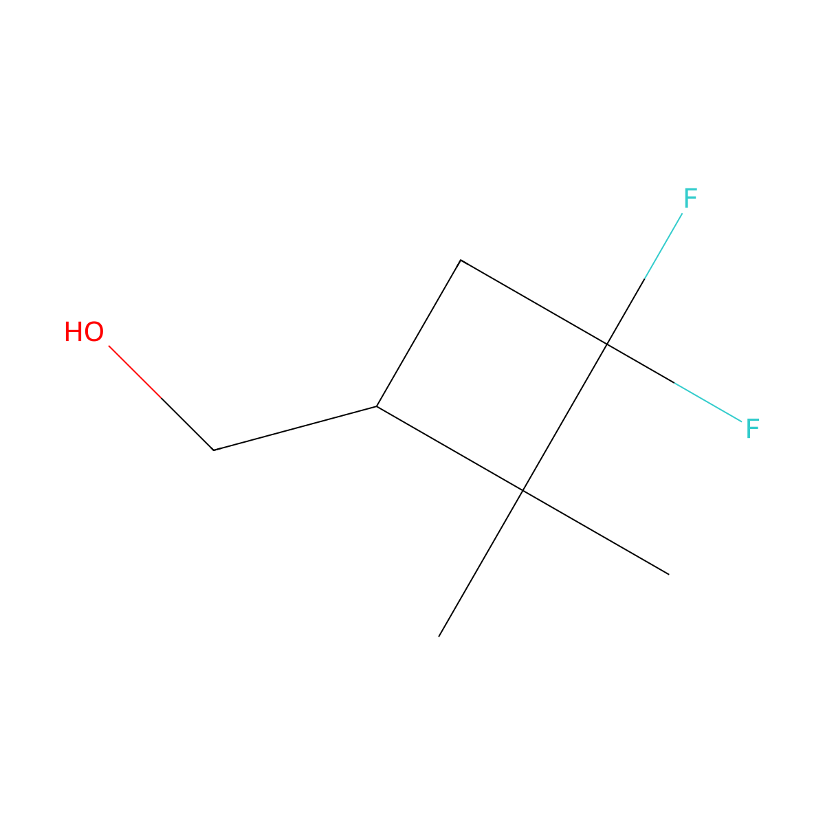 (3,3-Difluoro-2,2-dimethylcyclobutyl)methanol molecular structure, CAS 2913244-98-9