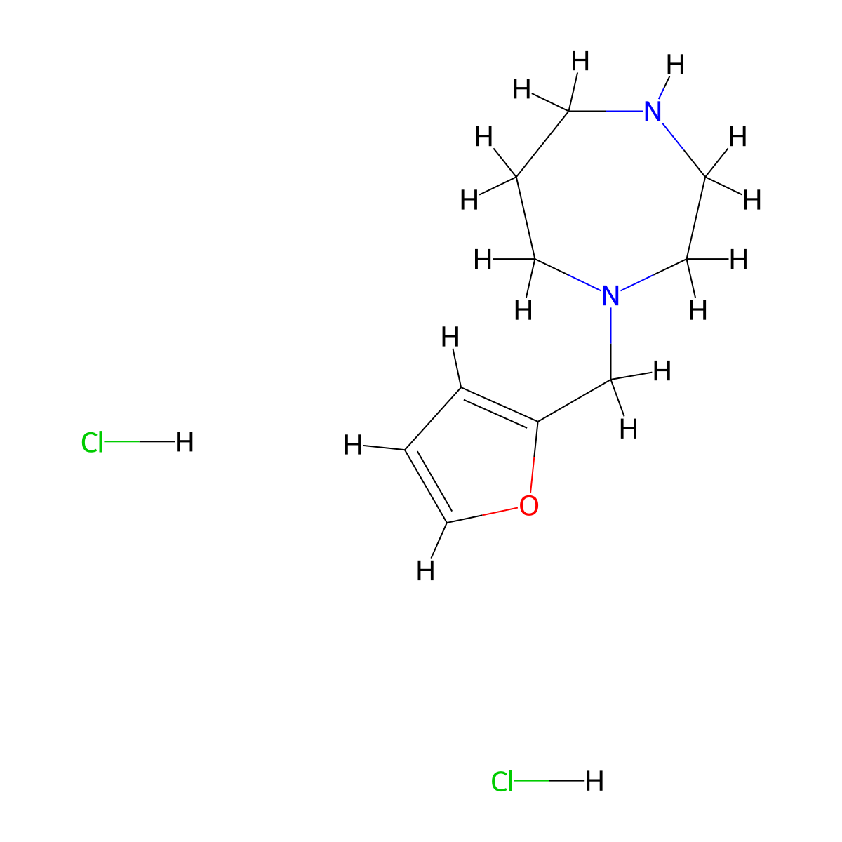 1-[(Furan-2-yl)methyl]-1,4-diazepane dihydrochloride molecular structure, CAS 2913245-05-1