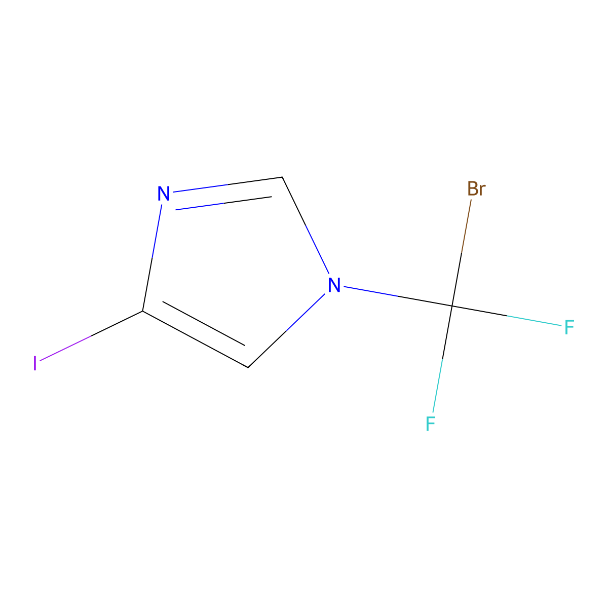1-(bromodifluoromethyl)-4-iodo-1H-imidazole molecular structure, CAS 2913245-07-3