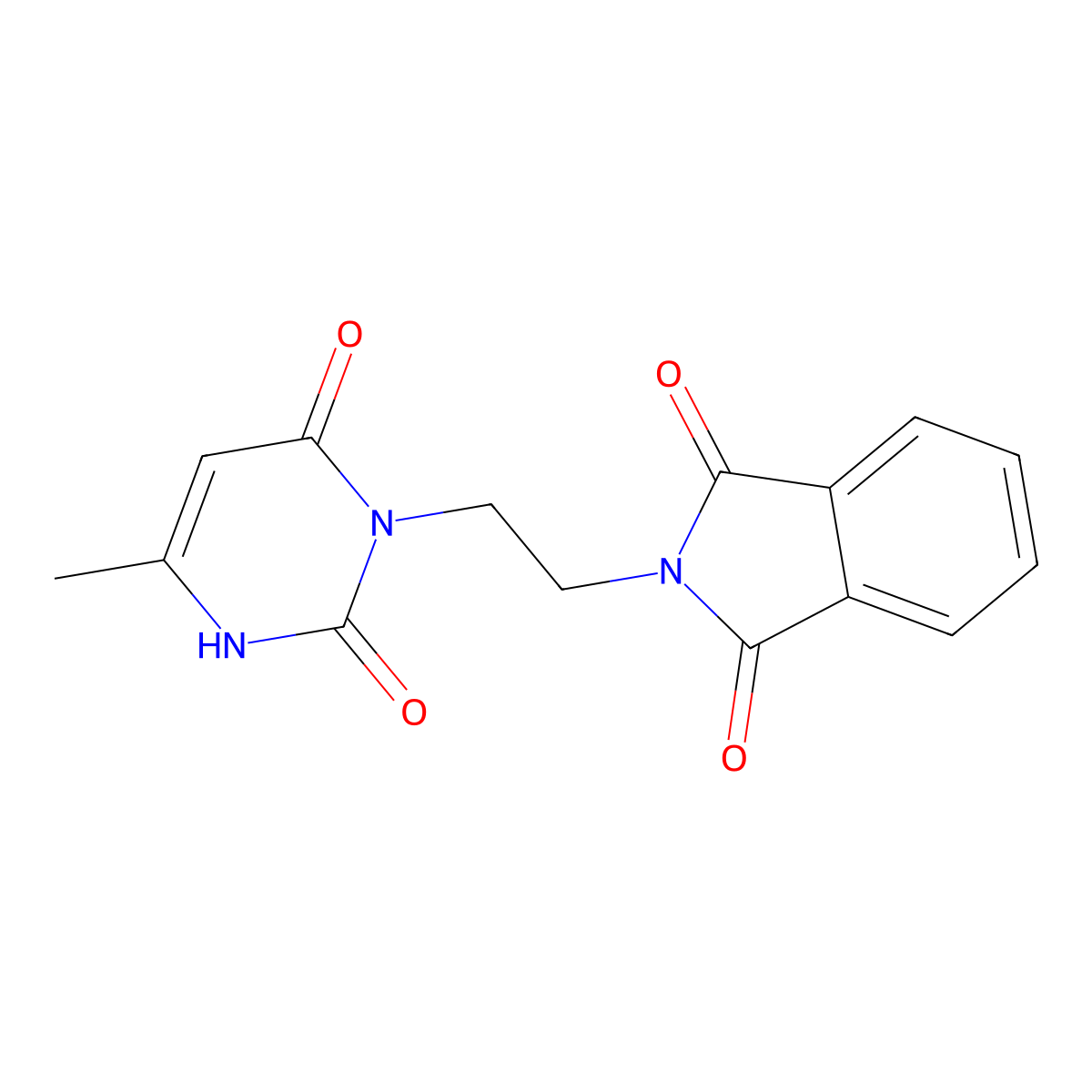 2-[2-(4-methyl-2,6-dioxo-1,2,3,6-tetrahydropyrimidin-1-yl)ethyl]-2,3-dihydro-1H-isoindole-1,3-dione molecular structure, CAS 2913245-08-4