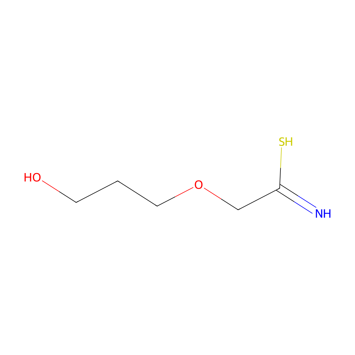 2-(3-Hydroxypropoxy)ethanimidothioic acid molecular structure, CAS 2913245-18-6