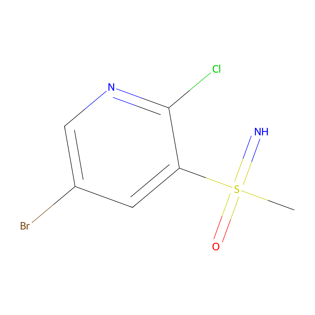 (5-Bromo-2-chloropyridin-3-yl)(imino)methyl-lambda6-sulfanone molecular structure, CAS 2913245-22-2