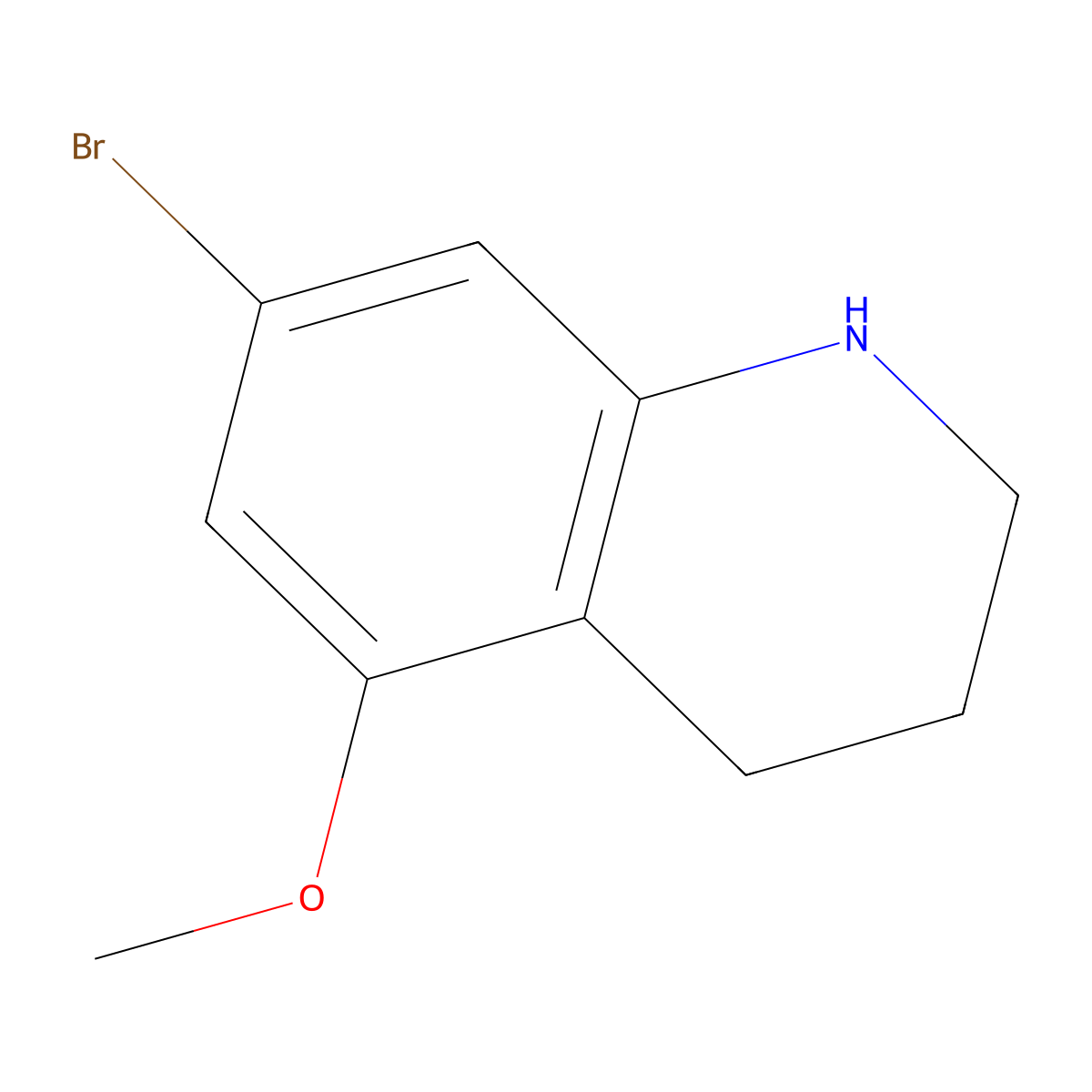 7-Bromo-5-methoxy-1,2,3,4-tetrahydroquinoline molecular structure, CAS 2913245-24-4