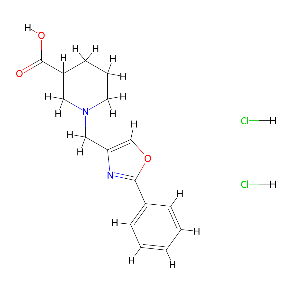 1-[(2-Phenyl-1,3-oxazol-4-yl)methyl]piperidine-3-carboxylicaciddihydrochloride molecular structure, CAS 2913245-28-8