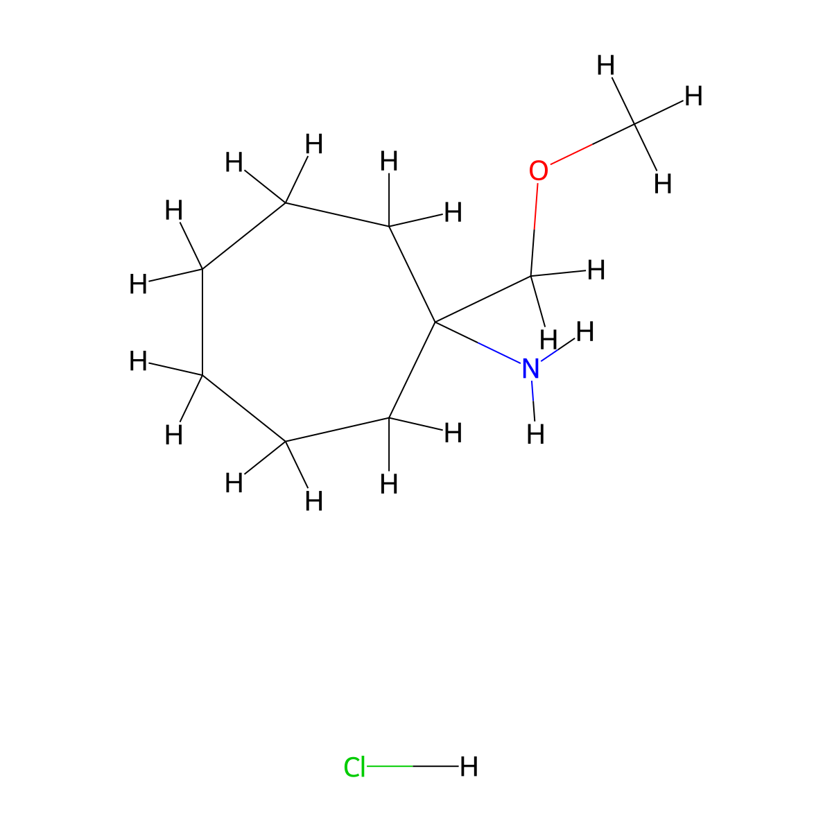 1-(Methoxymethyl)cycloheptan-1-amine hydrochloride molecular structure, CAS 2913266-83-6