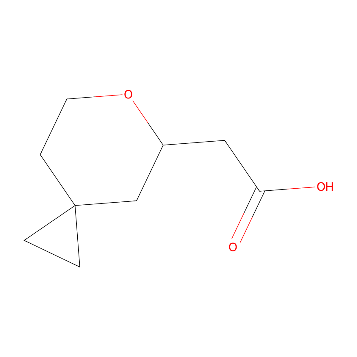 2-{6-Oxaspiro[2.5]octan-5-yl}acetic acid molecular structure, CAS 2913266-86-9