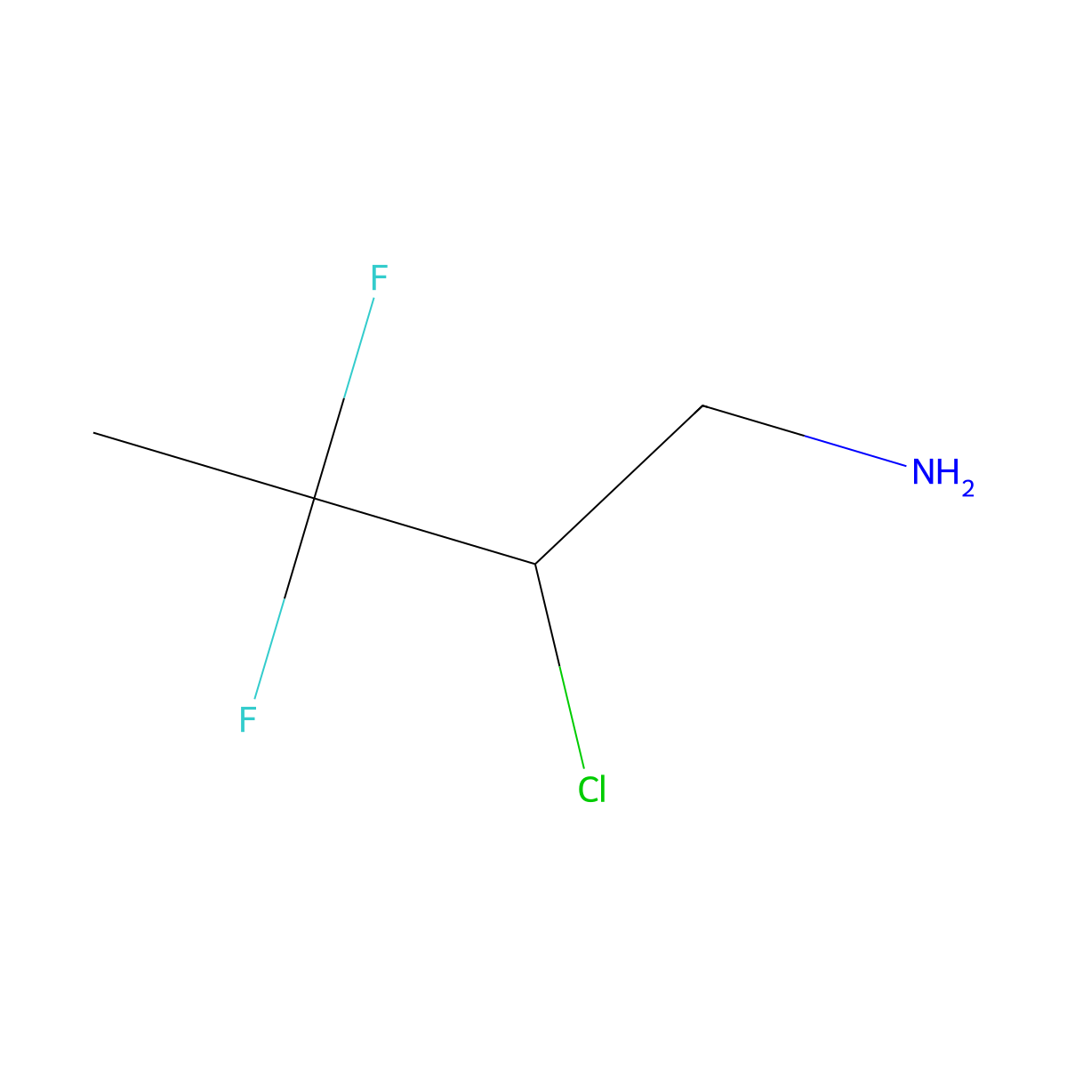 2-Chloro-3,3-difluorobutan-1-amine molecular structure, CAS 2913266-91-6