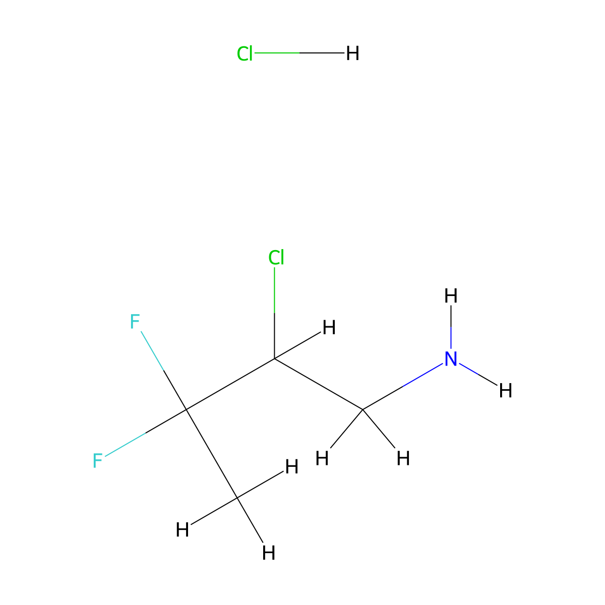 2-Chloro-3,3-difluorobutan-1-amine hydrochloride molecular structure, CAS 2913266-92-7