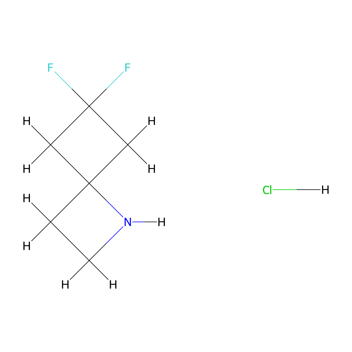 6,6-Difluoro-1-azaspiro[3.3]heptane hydrochloride molecular structure, CAS 2913266-99-4