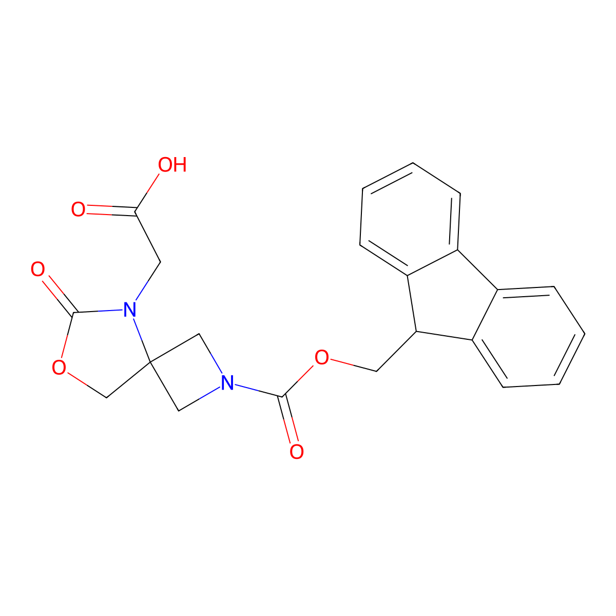 2-(2-{[(9H-fluoren-9-yl)methoxy]carbonyl}-6-oxo-7-oxa-2,5-diazaspiro[3.4]octan-5-yl)acetic acid molecular structure, CAS 2913267-03-3