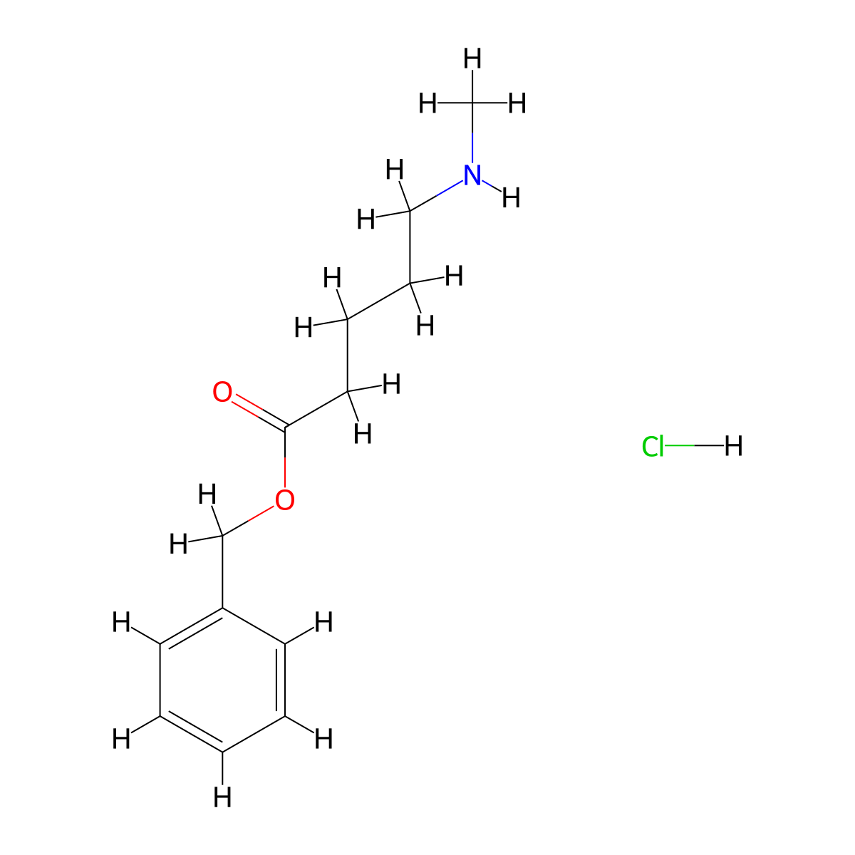 Benzyl 5-(methylamino)pentanoate hydrochloride molecular structure, CAS 2913267-10-2