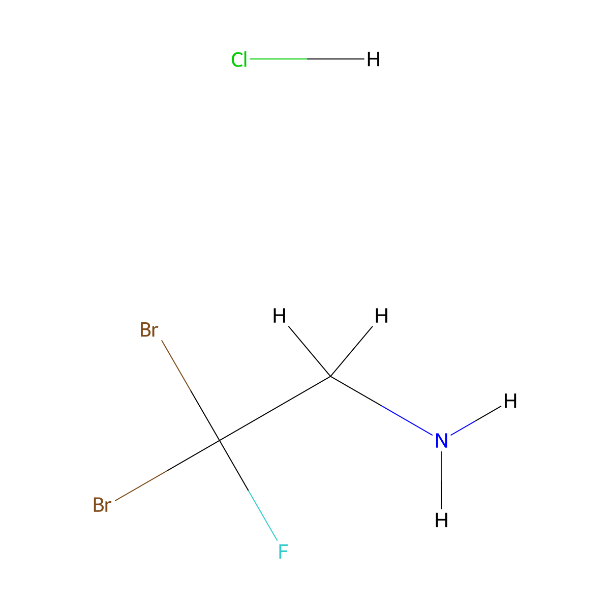2,2-Dibromo-2-fluoroethan-1-amine hydrochloride molecular structure, CAS 2913267-12-4