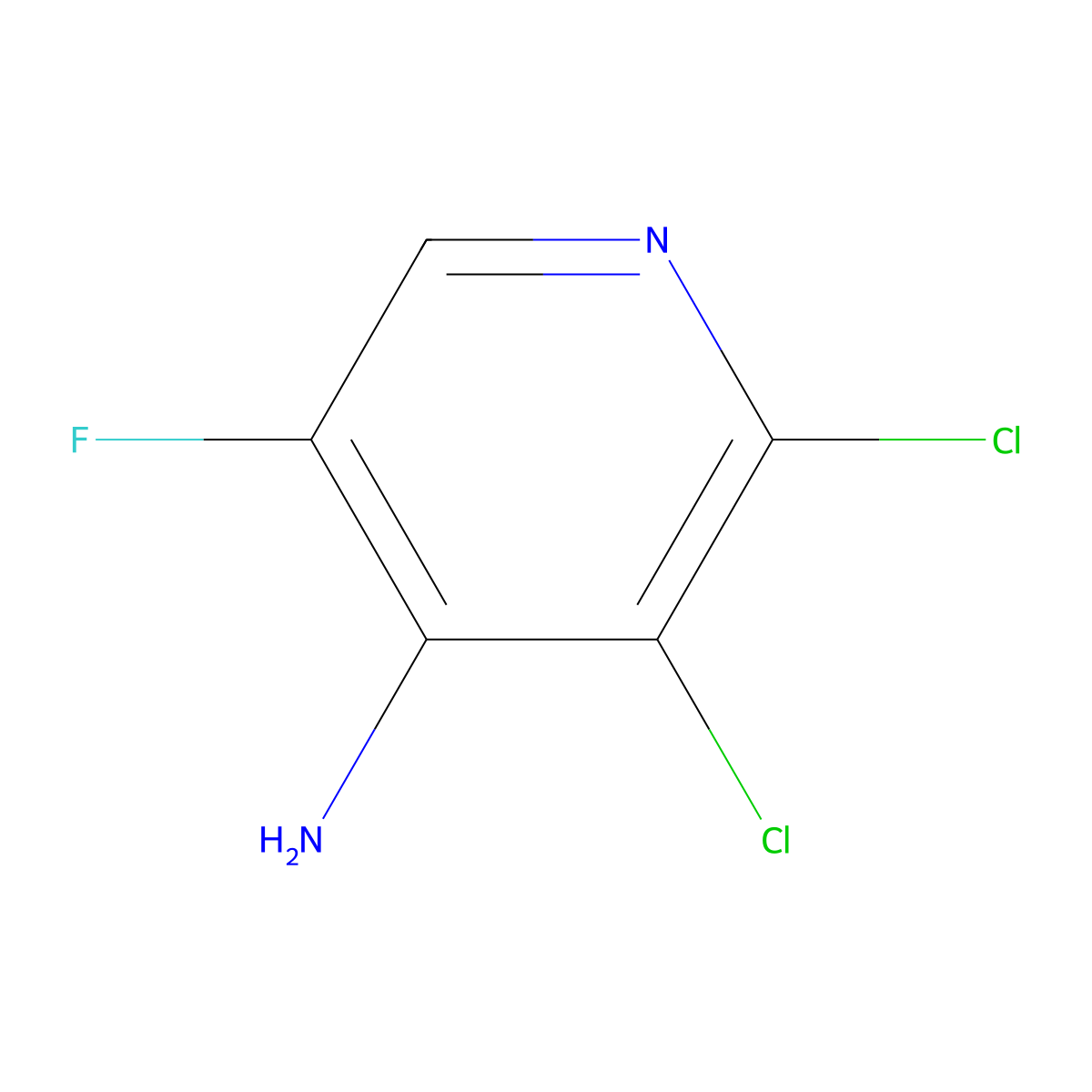 2,3-Dichloro-5-fluoropyridin-4-amine molecular structure, CAS 2913267-15-7