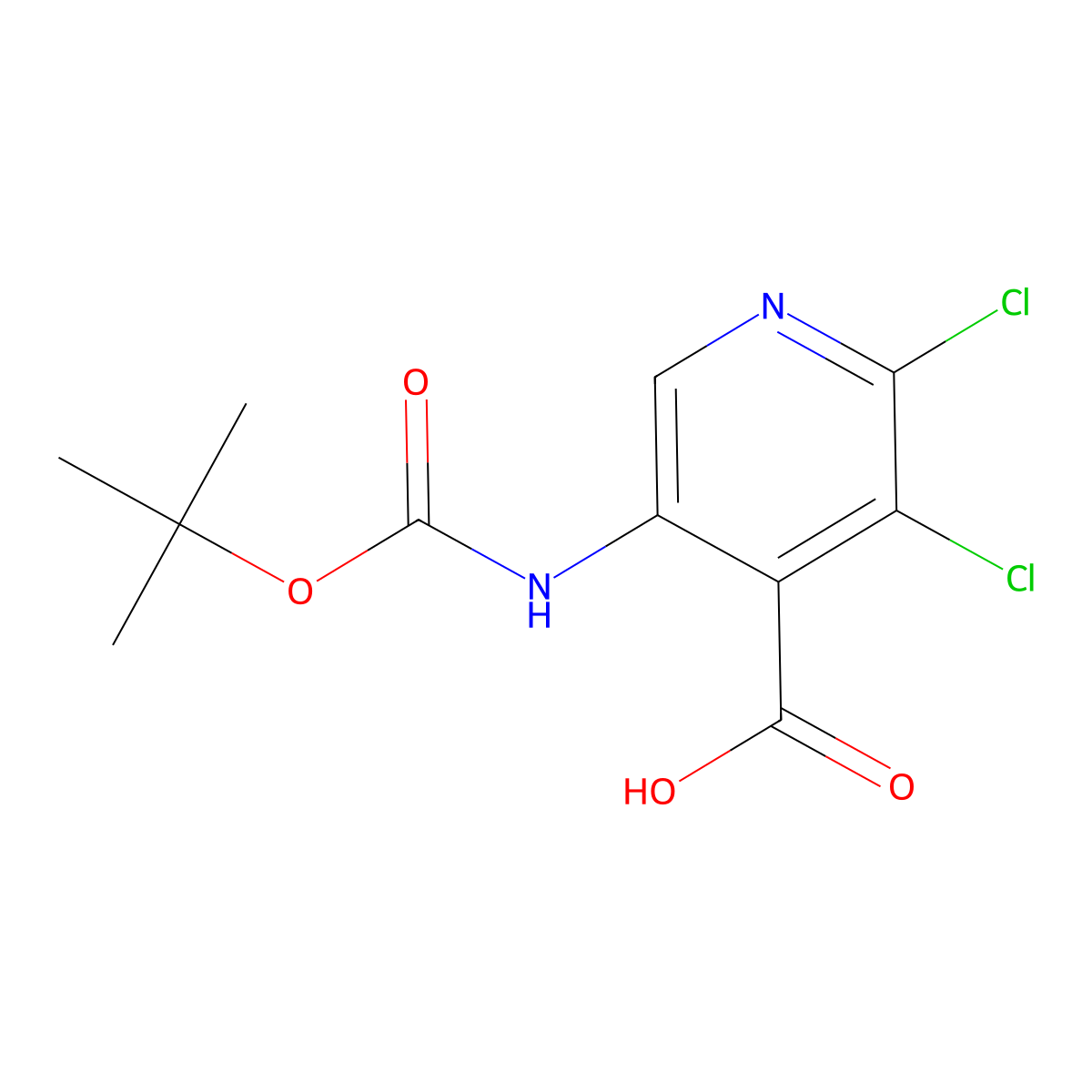 5-{[(Tert-butoxy)carbonyl]amino}-2,3-dichloropyridine-4-carboxylic acid molecular structure, CAS 2913267-17-9