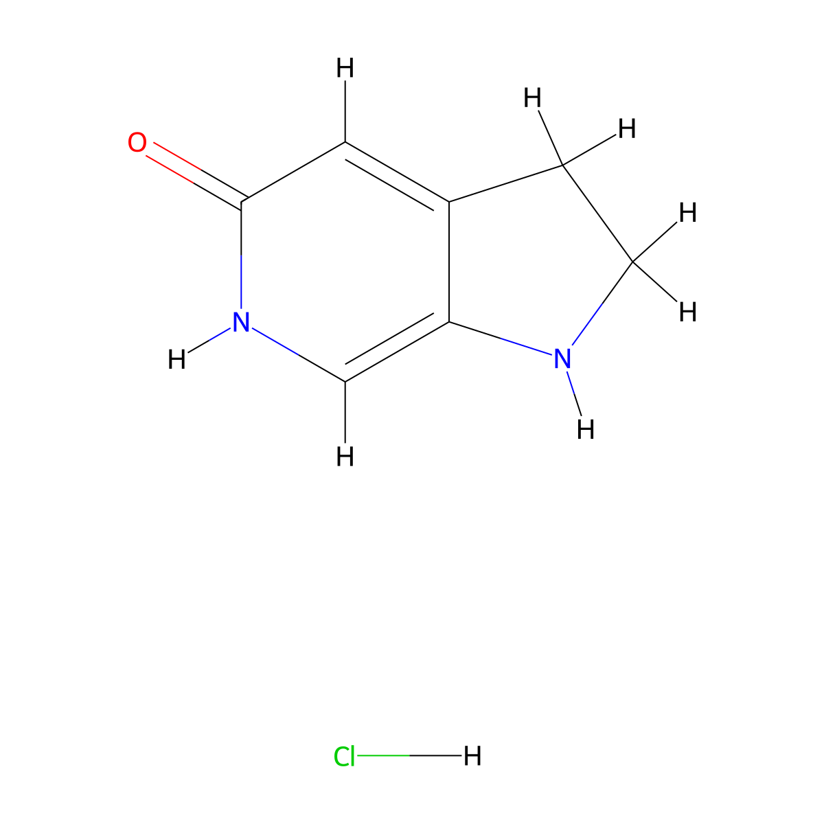 1H,2H,3H,5H,6H-pyrrolo[2,3-c]pyridin-5-one hydrochloride molecular structure, CAS 2913267-23-7