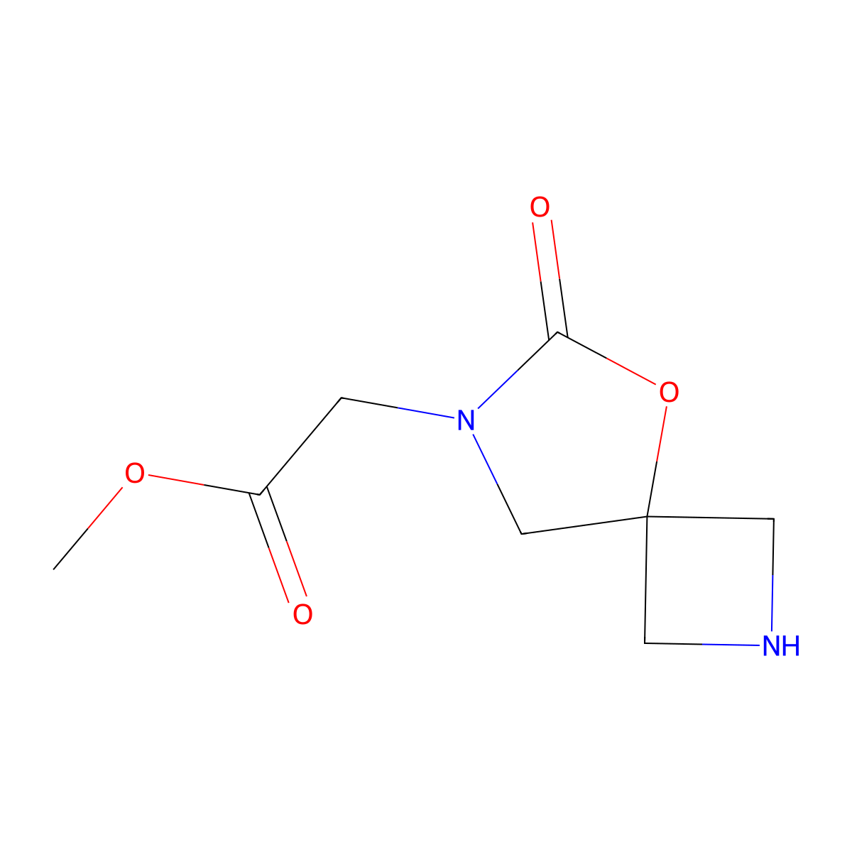 Methyl 2-{6-oxo-5-oxa-2,7-diazaspiro[3.4]octan-7-yl}acetate molecular structure, CAS 2913267-29-3