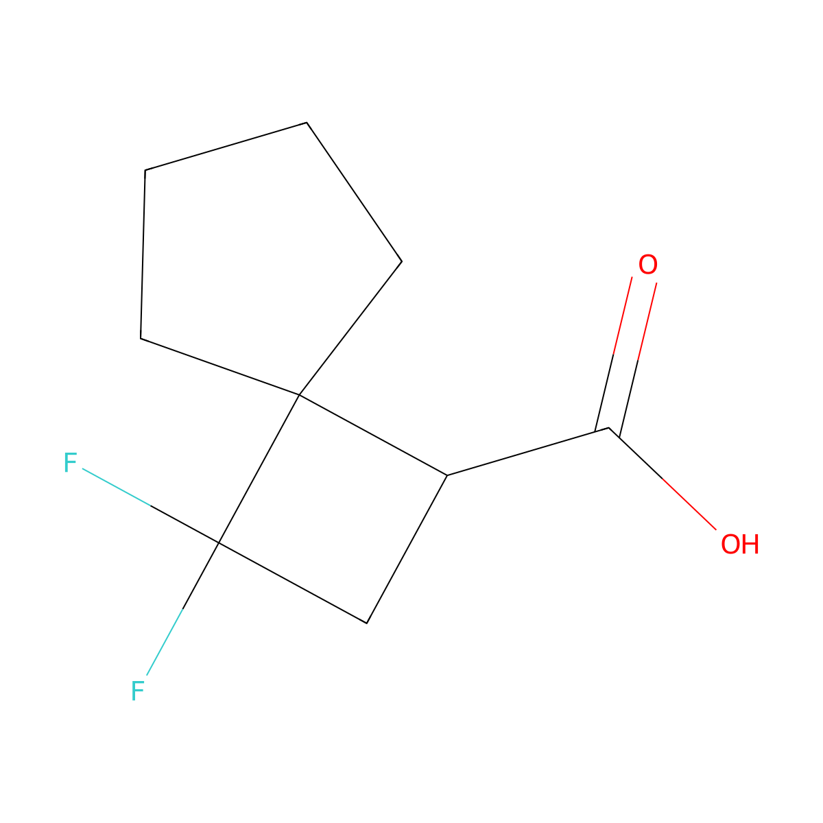 3,3-Difluorospiro[3.4]octane-1-carboxylic acid molecular structure, CAS 2913267-31-7