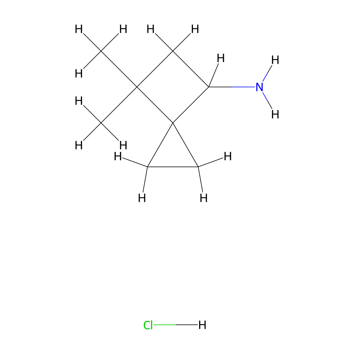 6,6-Dimethylspiro[2.3]hexan-4-amine hydrochloride molecular structure, CAS 2913267-36-2