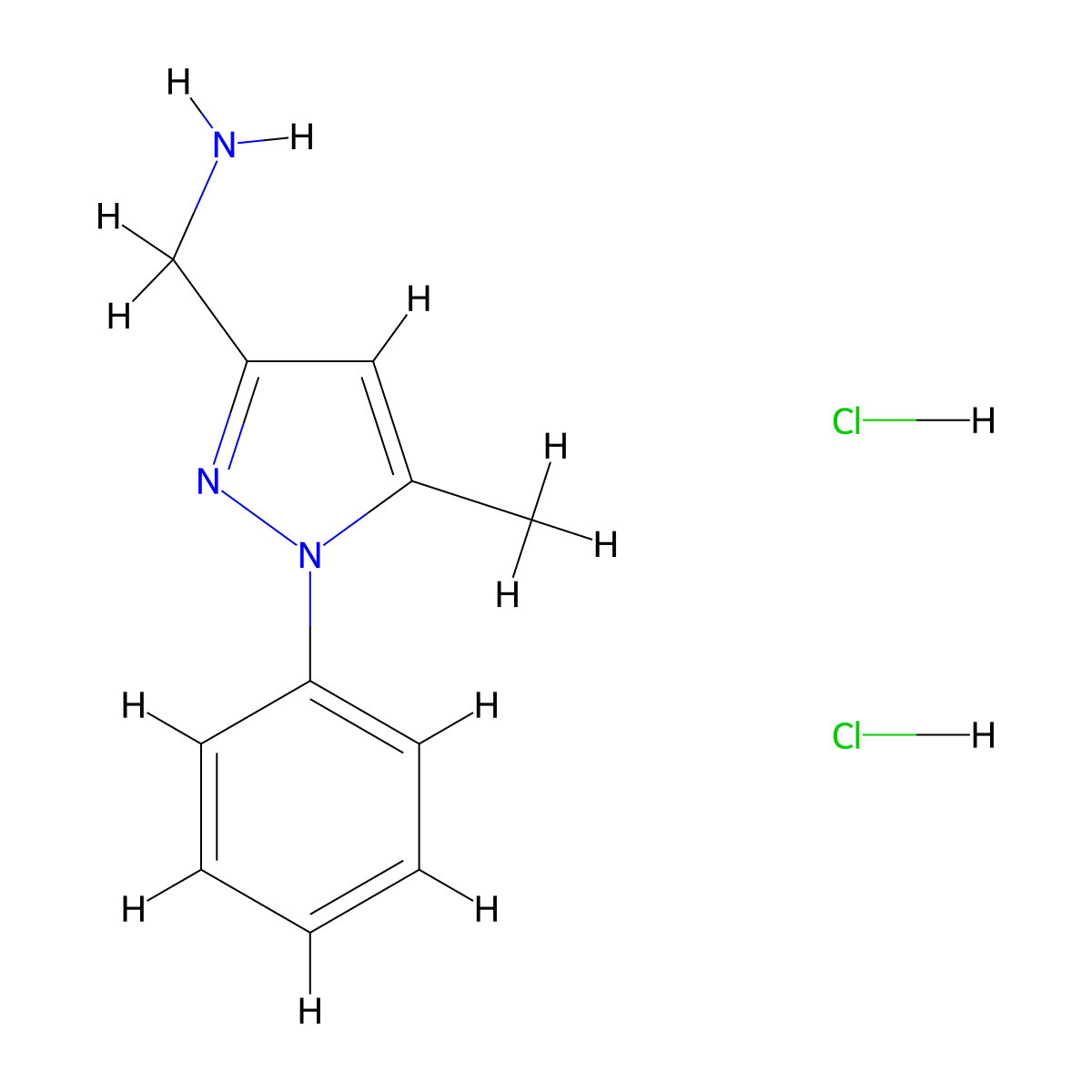 1-(5-methyl-1-phenyl-1H-pyrazol-3-yl)methanamine dihydrochloride molecular structure, CAS 2913267-41-9