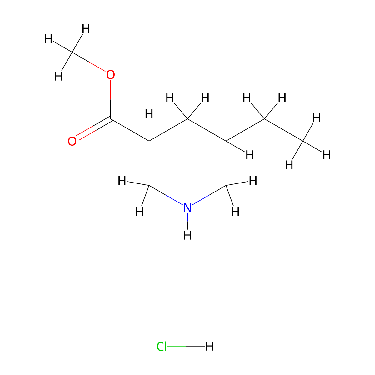 methyl5-ethylpiperidine-3-carboxylatehydrochloride,Mixtureofdiastereomers molecular structure, CAS 2913267-48-6