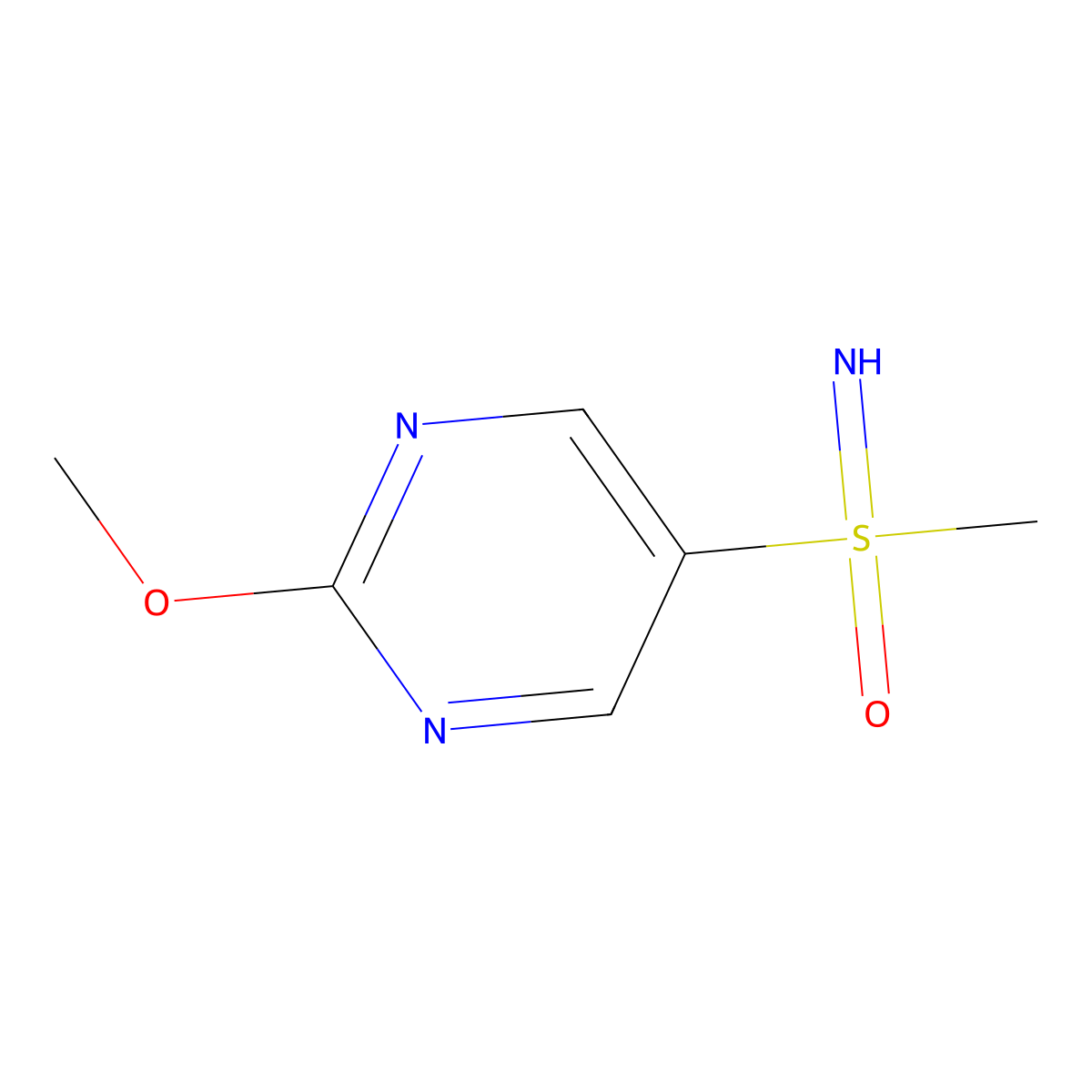 Imino(2-methoxypyrimidin-5-yl)methyl-lambda6-sulfanone molecular structure, CAS 2913267-50-0